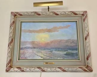$2,400 - Chas. H. Grant 1904 "As the Sun Went Down" seascape ornate frame - Charles Henry Grant - 32" H x 42" W