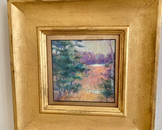 $300 - Original art in gilt frame - 11.5" H x 11.5" W