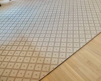 $1,400 - Custom wool rug - rose and cream colors - 126” x 216”