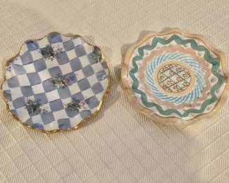 $40 each - MacKenzie-Childs plates - left: 7.5" diam