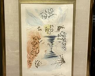 Salvador Dali "Let Him Kiss Me with Kisses" Etching Signed in pencil E.A. Artist Proof from and Edition of 250. Price $3700