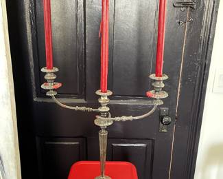 Sliver-Plate, Three-Arm Candelbra. Price $150