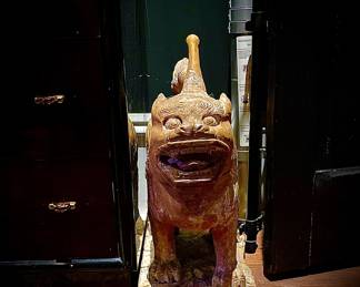 Antique Chinese Wooden Temple Dog $1250