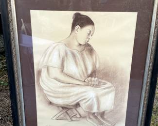 Francisco Zúñiga "Martha". Conte Crayon on Paper original Signed Price $1600