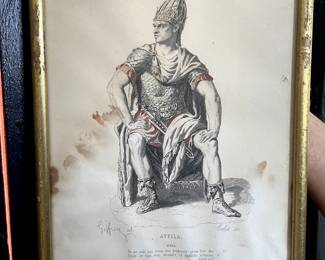 18th Century French Etching of Attila the Hun. 71/2 x 11 $375
