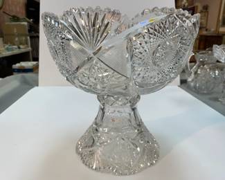 2pc. Cut Crystal Punch Bowl