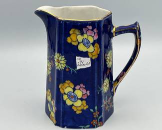Rare Rubian Art Pottery-Eng. Hand Painted 100yr. Old Pitcher