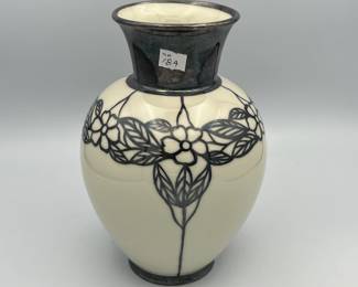 Vintage Art Deco Bavaria US Zone Silver Overlay *" Vase