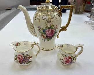 3pcs. Royal Crown Derby (Coffee Pot & 2-Creamers)