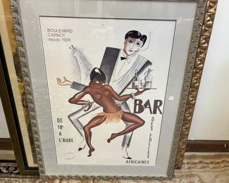 Art Deco Vintage Advertising Poster Josephine Baker African-American jazz "Bar