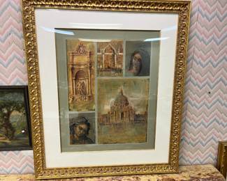 Reminiscence-Mosaic Contemporary Figurative Serigraph by Armand, M.