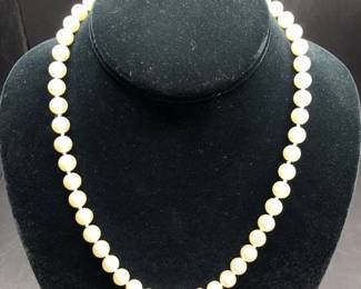 String of Imitation Pearls with 14k Gold Clasp