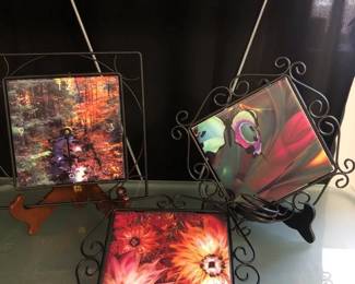 Three Beautiful Art Decor Pieces from Sri Lanka Includes a Clock Key Holder and Wall Art with Votive Holder