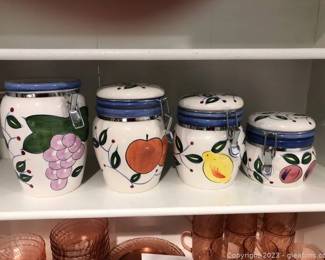 Four Ceramic Locking Canister Set
