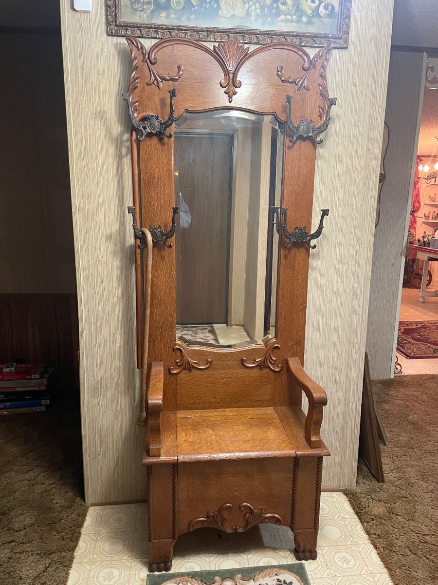 Victorian Oak Hall Tree