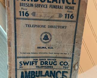 1938 Selma Alabama Phone Book