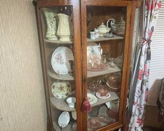 Victorian Oak China Cabinet