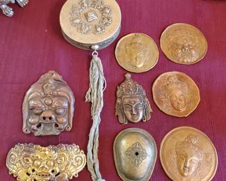 Tibetan metal pieces, Mongolian Saddle adornments