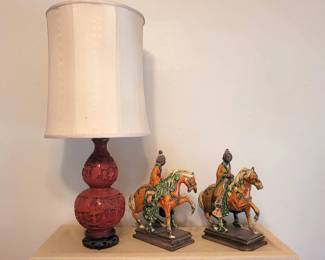 Antique Cinnabar lamp
