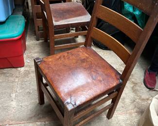  these are signed  Gustav Stickley chairs 