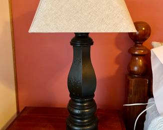 Pair of wooden lamps