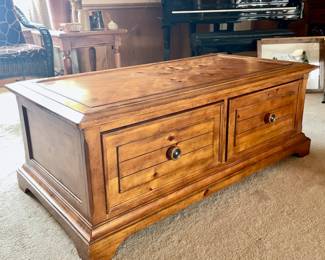 Coffee table with large drawers 