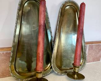 Brass wall sconces