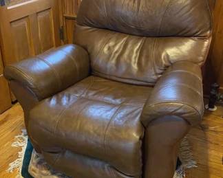 Brown Leather Rocker Recliner 