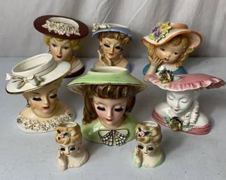 Lady Head Vases 