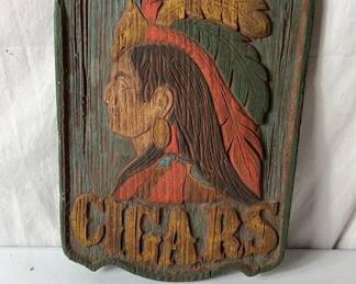 Faux Wood Cigar Sign 