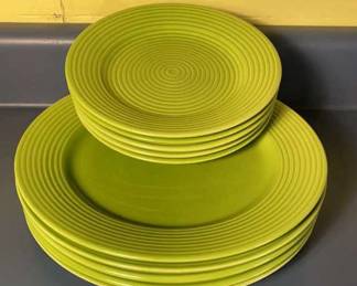 Green Earthenware Plates 