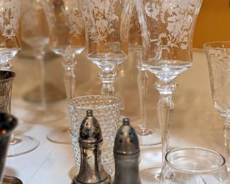 Tall crystal glasses