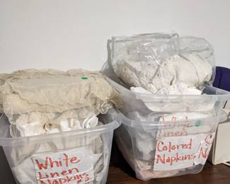 Tons of vintage table linens