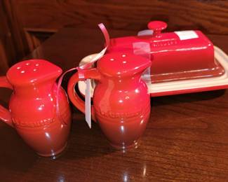 Le Creuset Salt and Pepper Shakers & Butter Dish