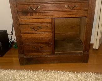 Antique cabinet. Missing door needs tlc. Missing door not shown 