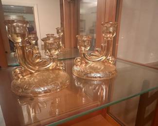 Iridescent candle holders 