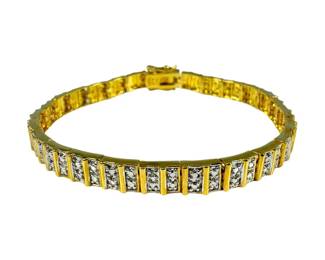 18kt Gold Plated Sterling Silver Diamond Bracelet