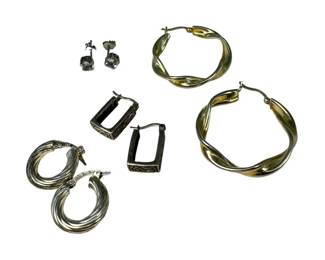 4 Pairs of Sterling Silver Earrings