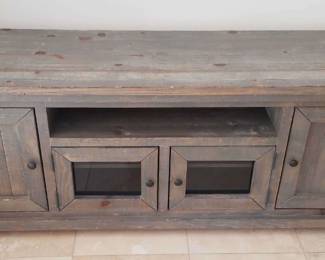 Gray Wash Barnwood Style TV Media Cabinet