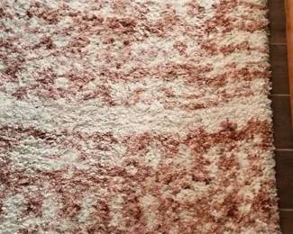 8 x 10 Modern Shag Rug Coral  White