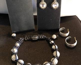 Heavy Beaded Bracelet, Marcasite Heart Earrings, Etc