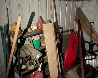 Garage filled with vintage & newer tools 