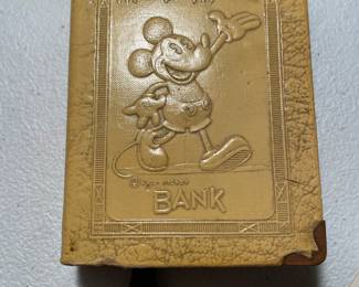 1930's Mickey Mouse bank with key 
