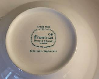Franciscan Whitestone Ware Cloud Nine dinner set