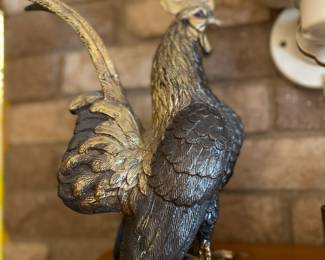 European bronze art deco rooster sculpture by Jules Moigniez. Jules Moigniez was a French animalier sculptor who worked during the 19th century