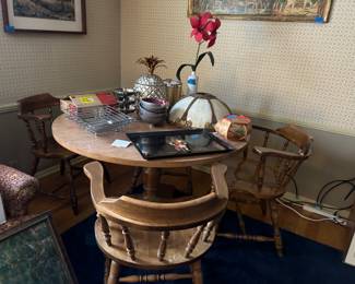 Table and 4 Chairs, Slag Glass Lamp Shade