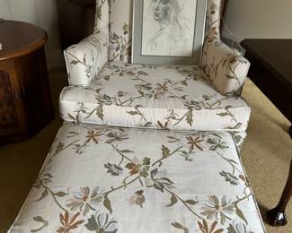 Designer Chair and Ottoman