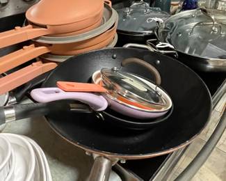many new kitchen pots and pans- and super high end - 