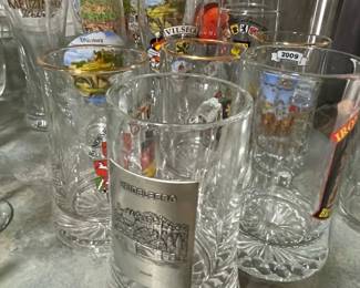 glass stein collection from all over 