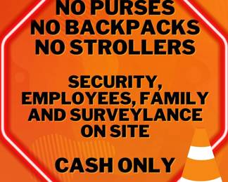 NO bolsos, mochilas ni cochecitos, gracias.